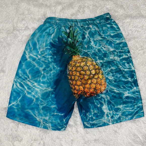 Menβs Pineapple Swim Trunks - Picture 5 of 6